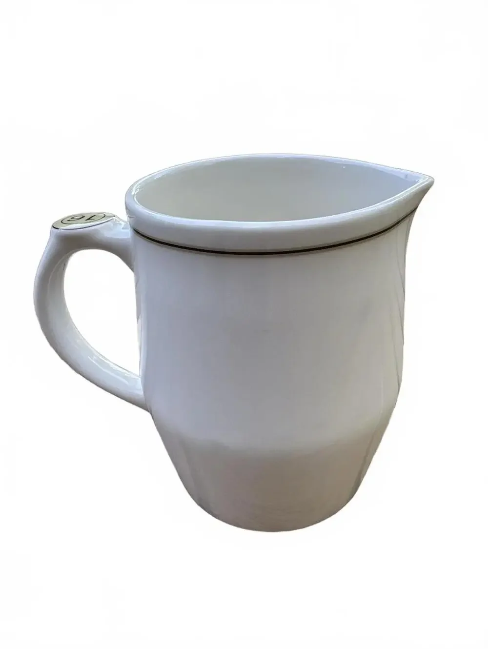 2008 Starbucks 16 oz White Ceramic Pitcher